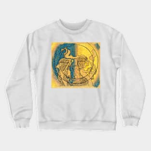 Two stylized female figures with clock in hand (1868) Crewneck Sweatshirt